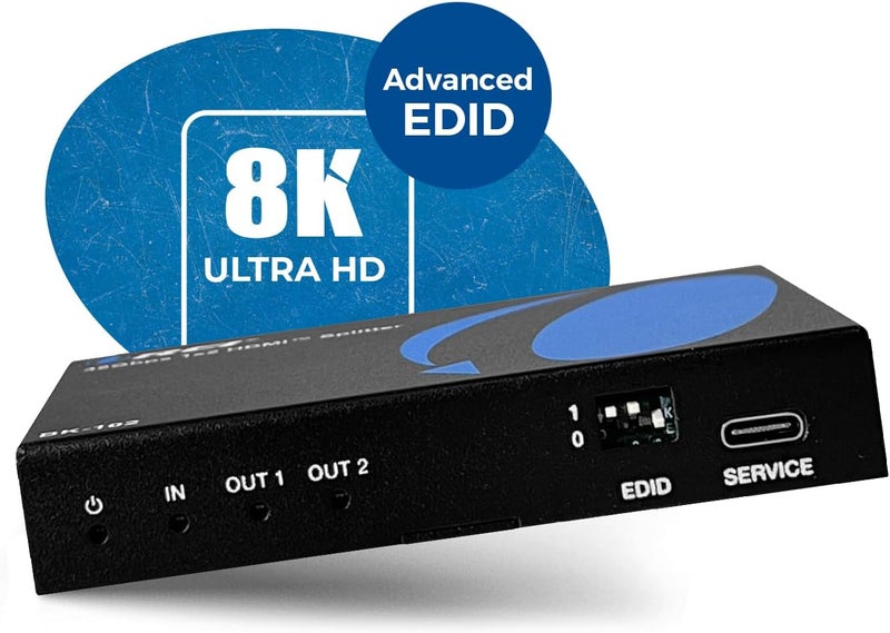 OREI 8K HDMI Splitter 1 in 2 Out, Duplicate/Mirror HDMI Signal UltraHD Supports Upto HDMI 2.1 Splitter 4K@120Hz EDID Management HDCP 2.3 - BK-102 - Image 4